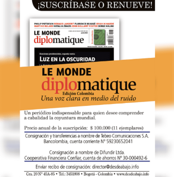 Suscripción anual Periodico Le Monde diplomatique<br />
